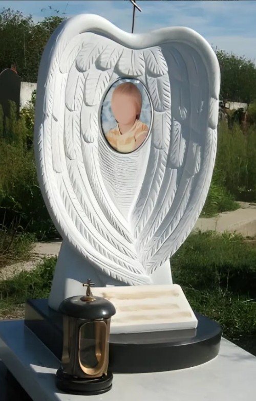 Китай Ксінян з каменю -різьблення ангела крила дитячого надгробного каменю